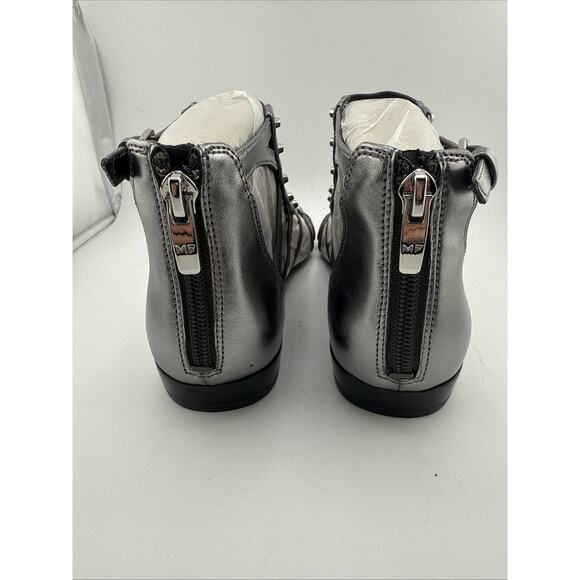 Marc Fisher Womens Partner Strappy Sandals Silver Ankle Strap Zip Buckle 5 M NWB - Picture 6 of 10